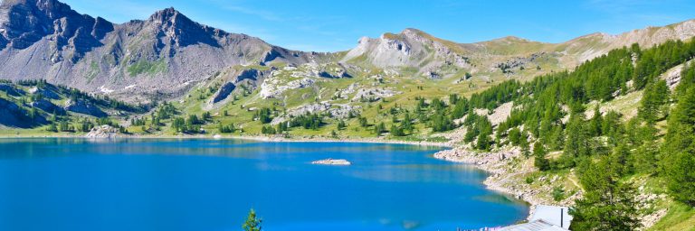 mountain huts lac d'Allos in Mercantour National Park