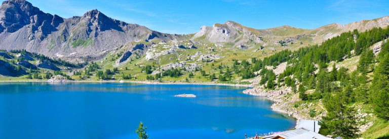 mountain huts lac d'Allos in Mercantour National Park