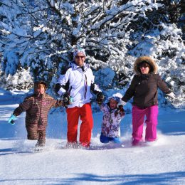 Famille à la neige