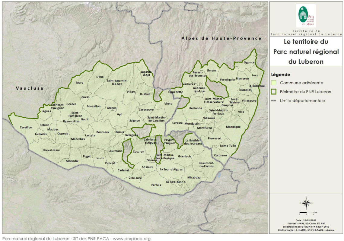 UNESCO Geopark of Luberon map