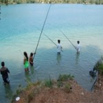 in the lake